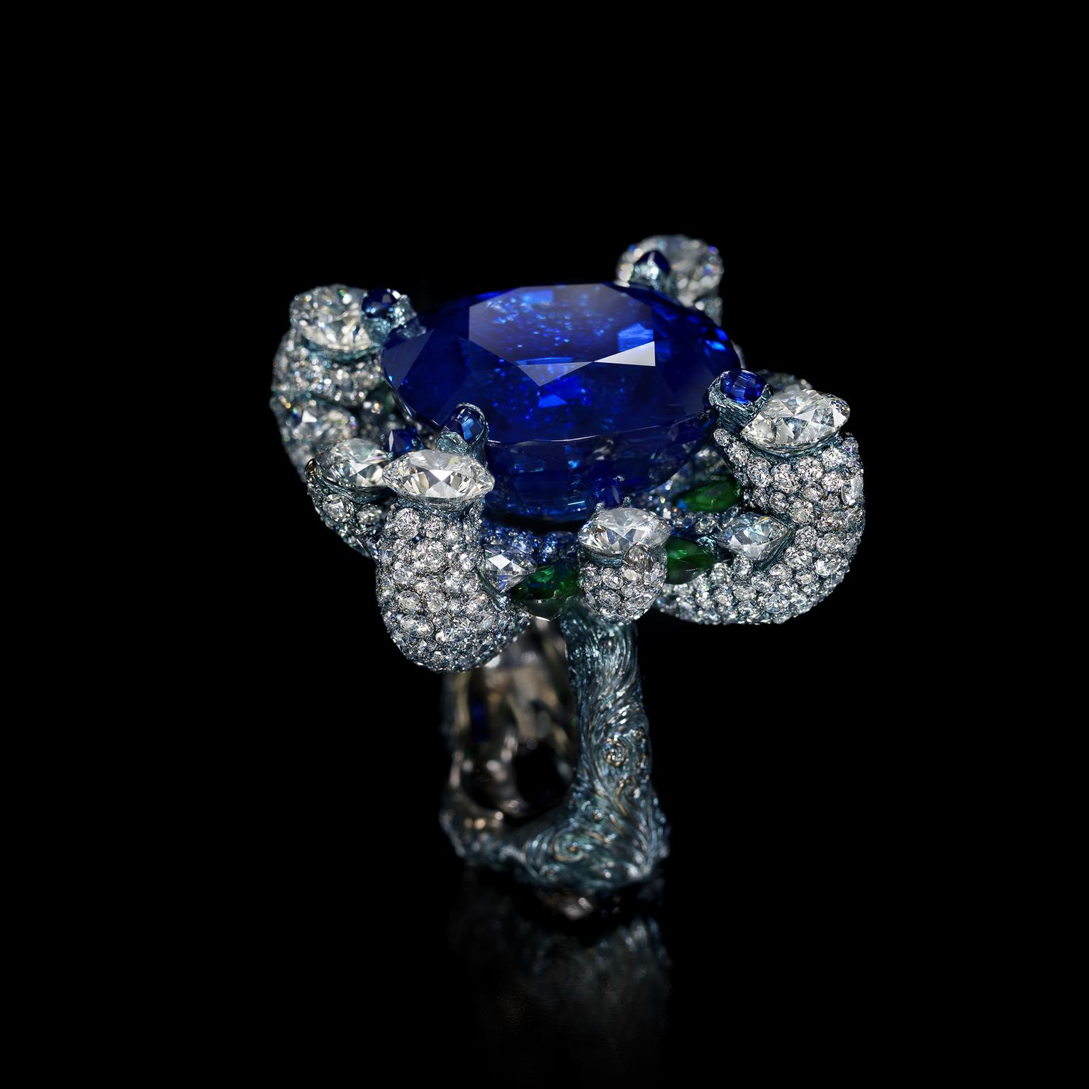Wallace Chan Beauteous Days sapphire ring in blue titanium