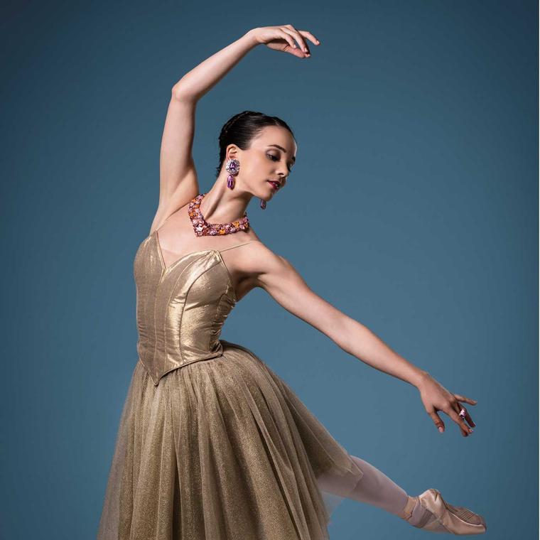 Queensland Ballet Soloist Laura Tosar wearing Margot McKinney jewels