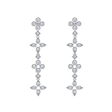 Dentelle de Monogram diamond earrings in white gold | Louis Vuitton ...