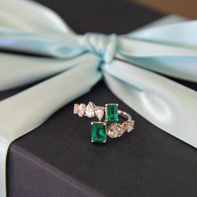 William & Son MYA emerald and diamond ring