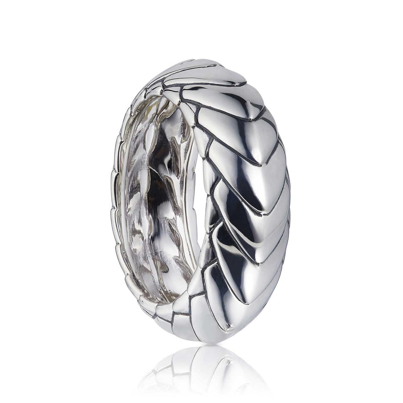 Patrick Mavros Pangolin Armour ring in silver