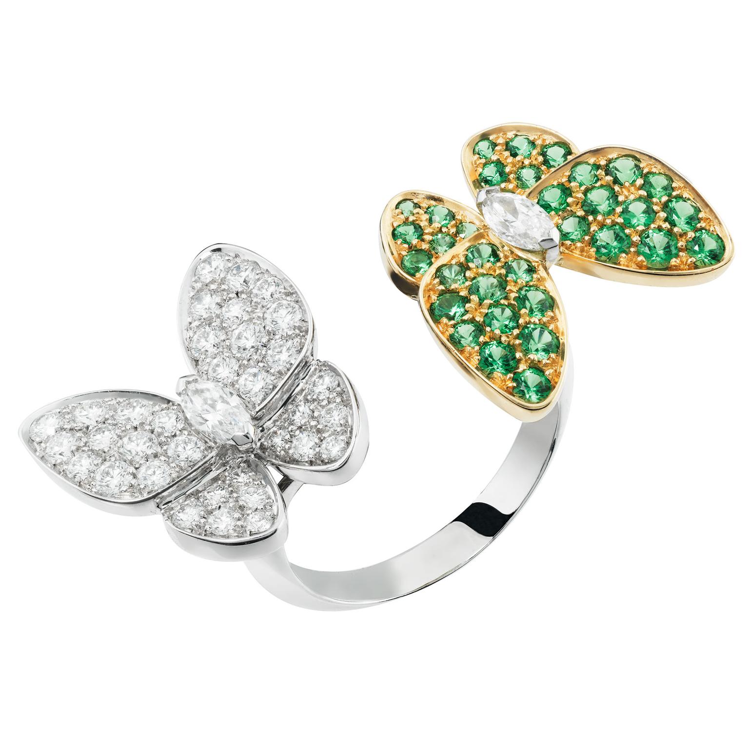 Van Cleef & Arpels Two Butterfly tsavorite ring