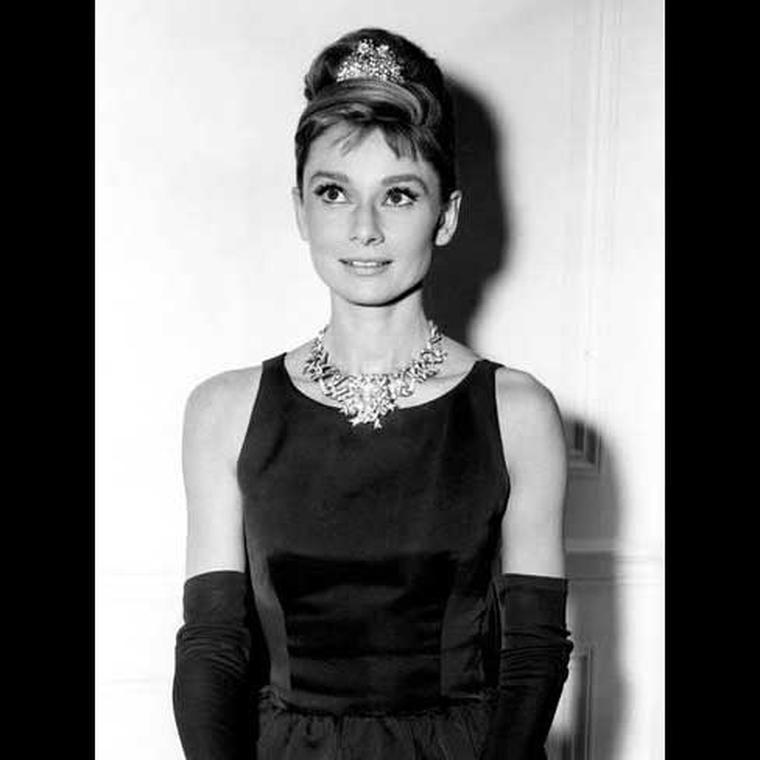 Audrey Hepburn wearing Tiffany yellow diamond