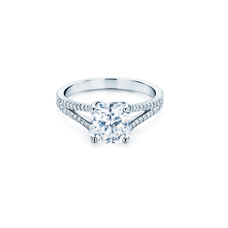 Lucida square-cut diamond engagement ring