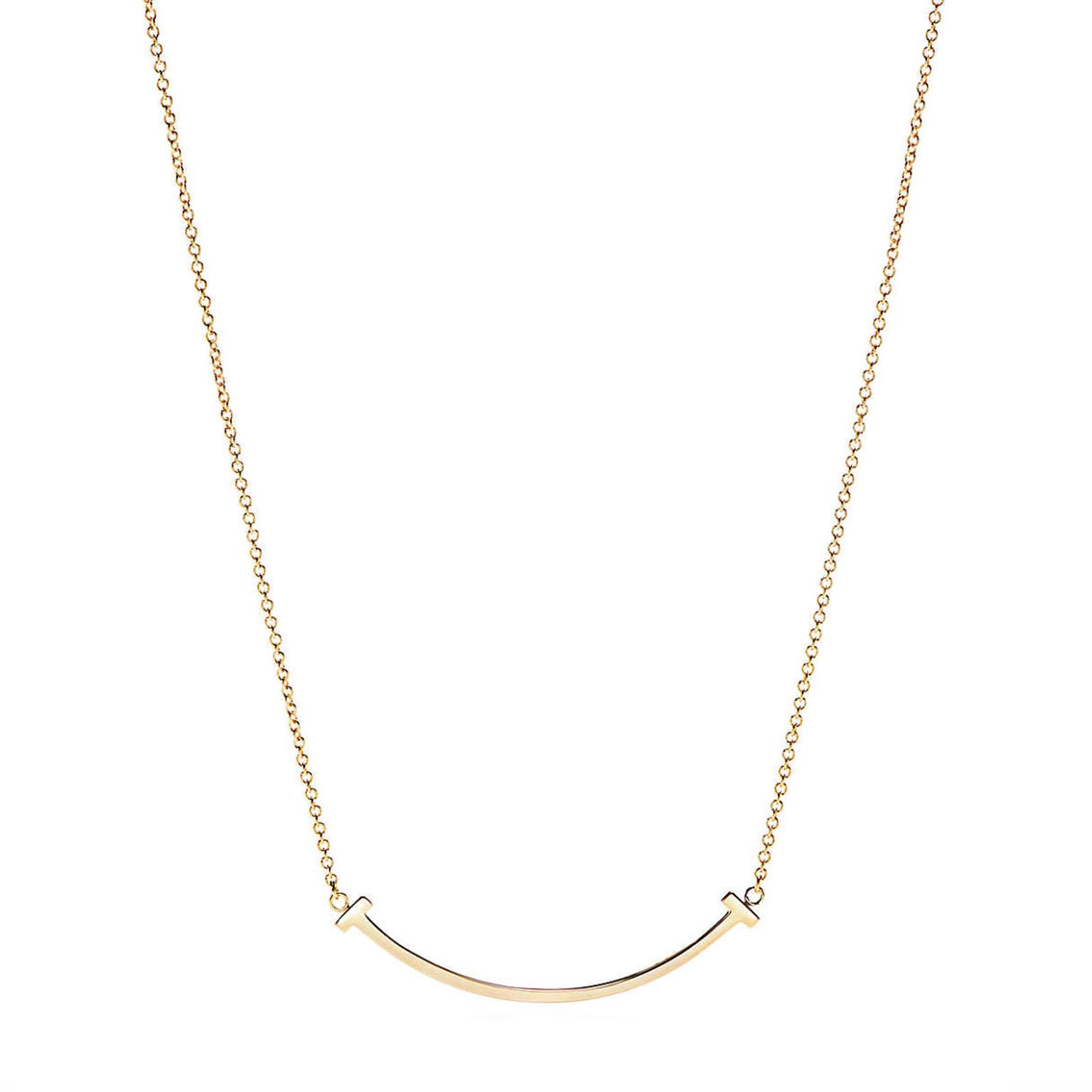 Tiffany T Mini Smile pendant in yellow gold Tiffany Co. The