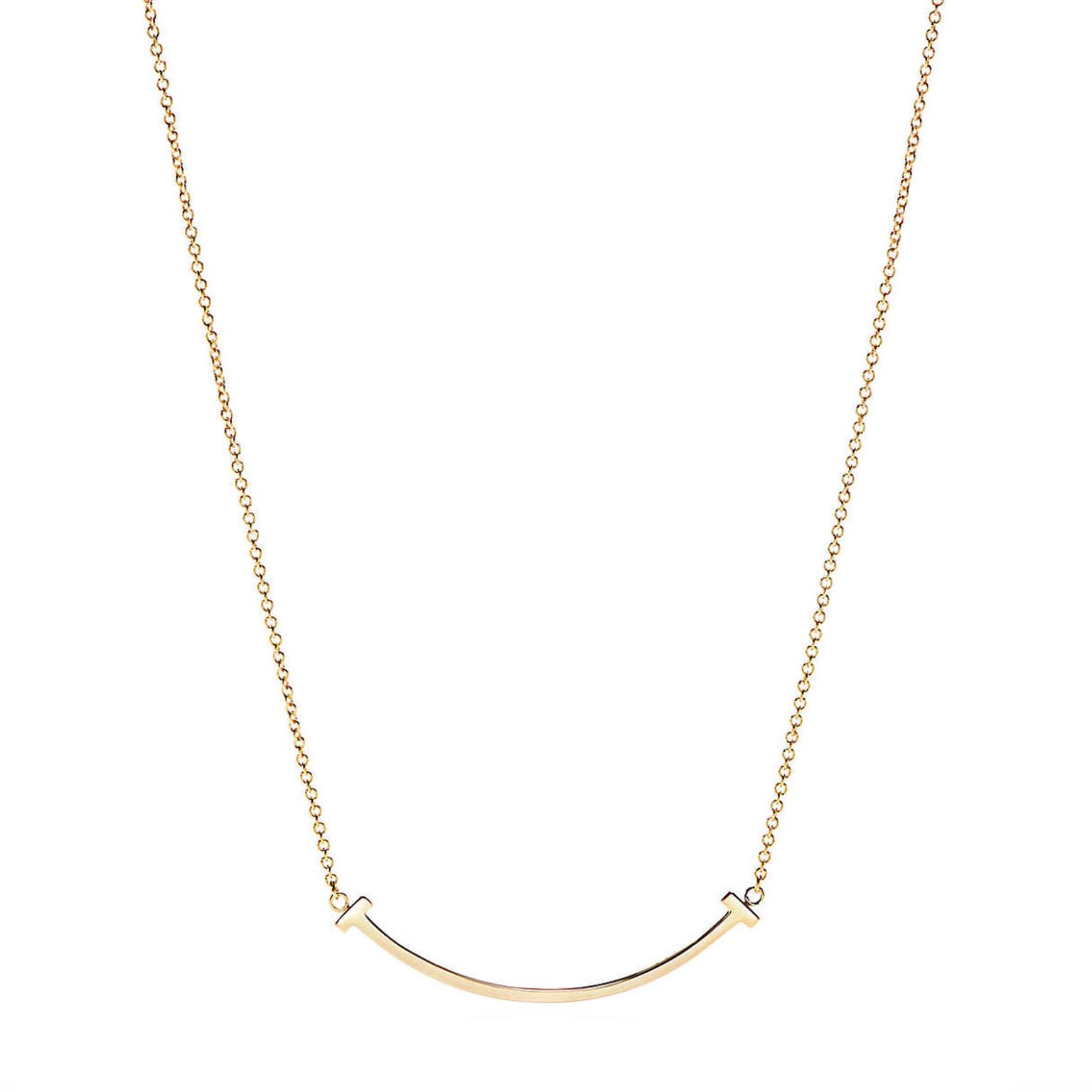 Tiffany T Mini Smile pendant in yellow gold