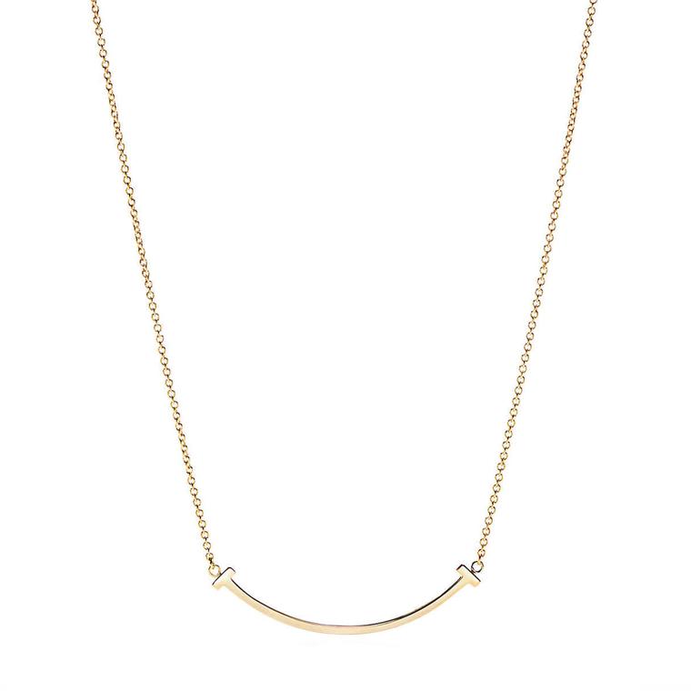 Tiffany T Mini Smile pendant in yellow gold