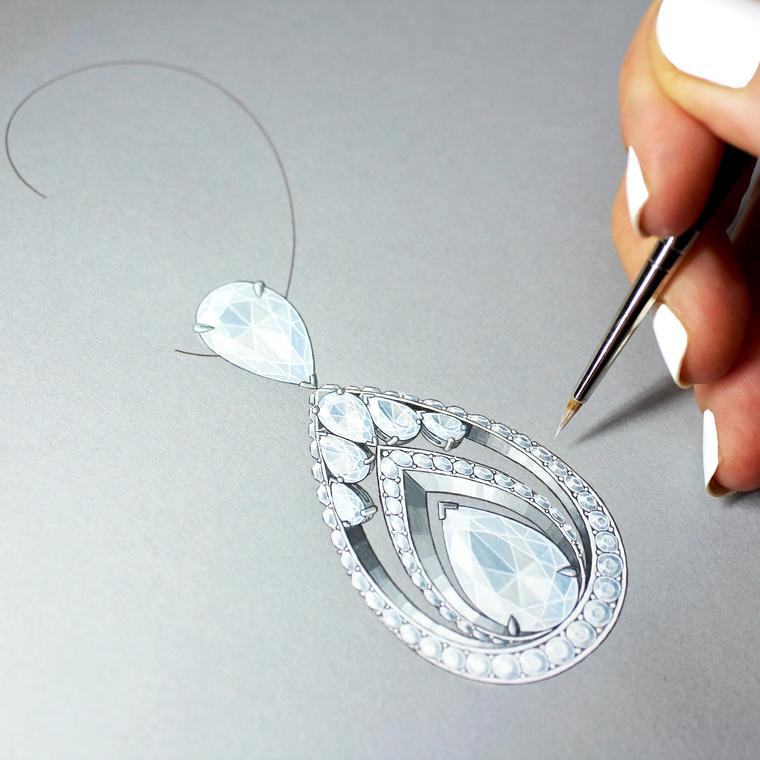 Painting Givre Etincelant Earrings by Estelle Lagarde