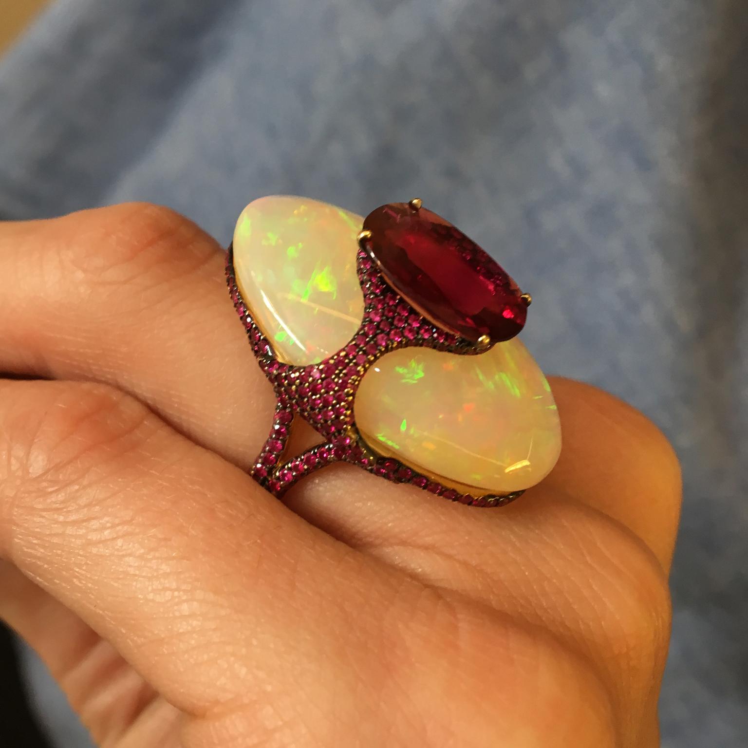 Boghossian opal and ruby ring