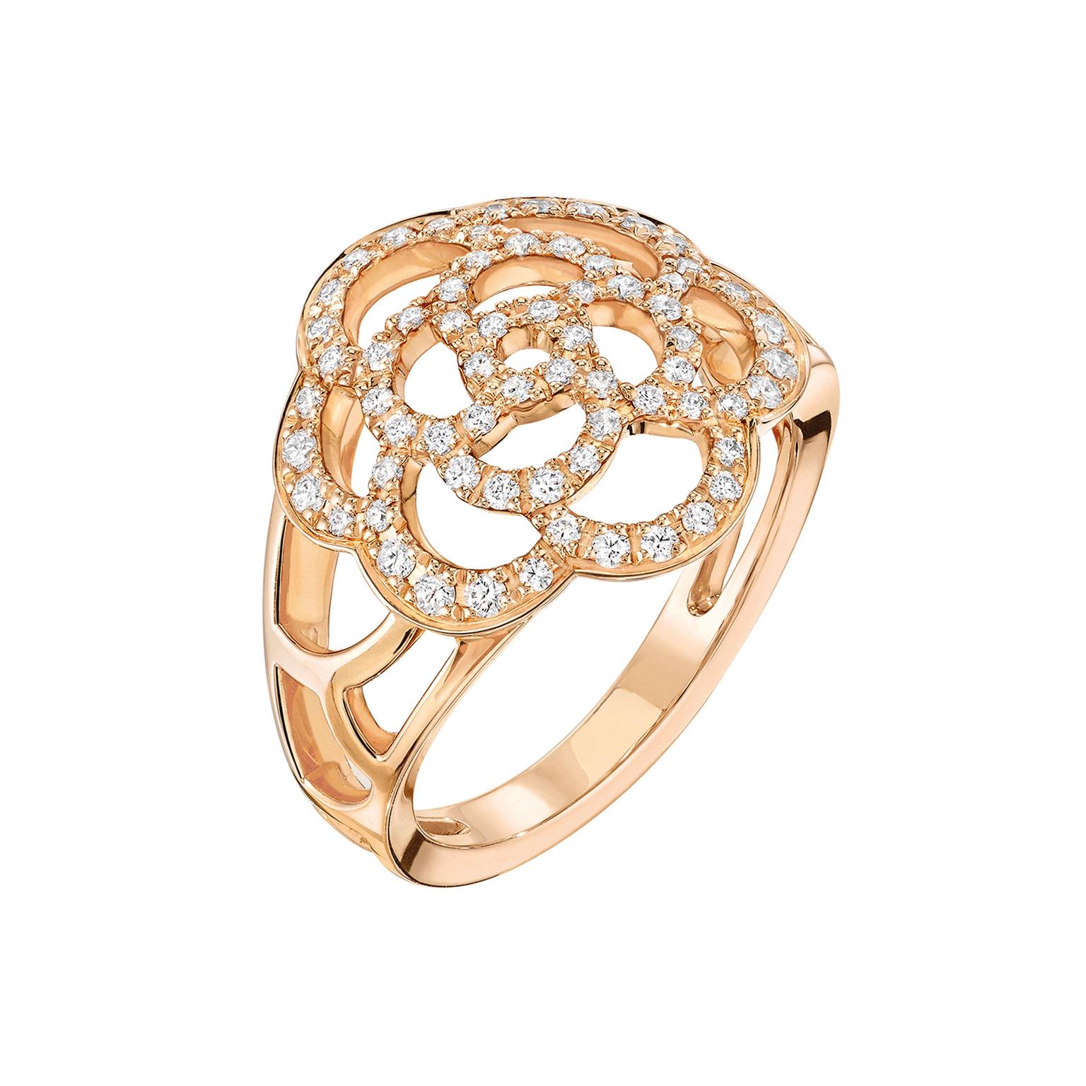 Camélia ring in rose gold and diamonds | Chanel | The Jewellery Editor