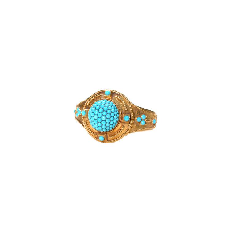 The Three Graces turquoise pavé set gold bracelet