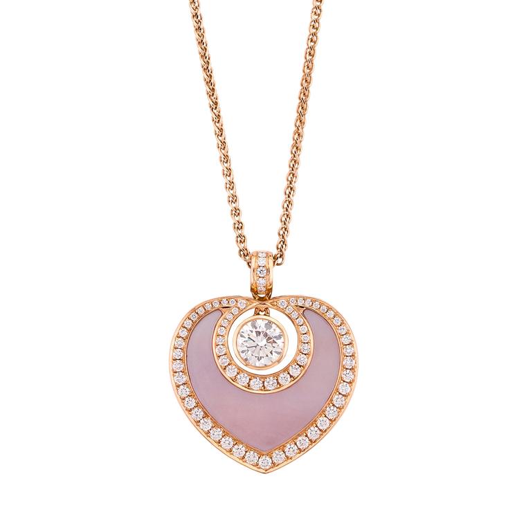 Boodles Sophie pendant in rose gold, diamond and mother-of-pearl