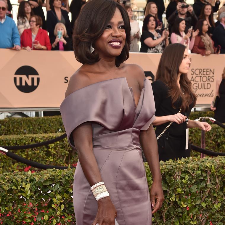 Viola Davis wearing Buccellati red carpet jewelry