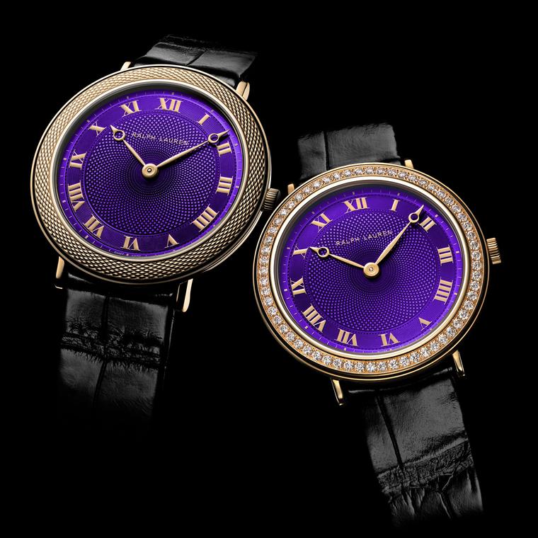 Slim Classique 32mm rose gold watch with purple dial