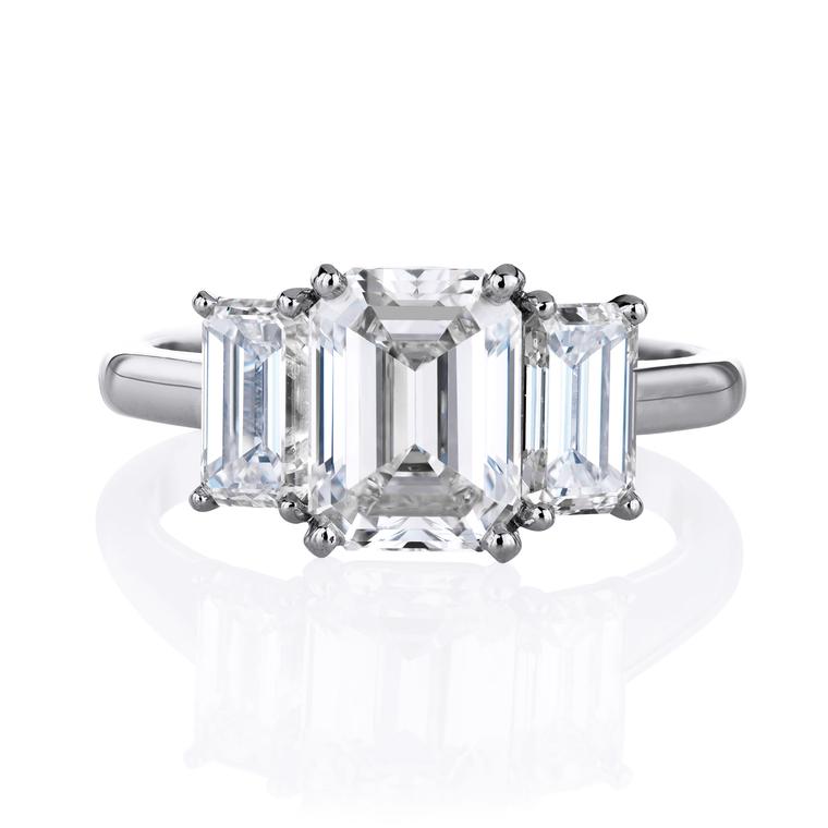 DB Classic Trio emerald-cut diamond solitaire ring