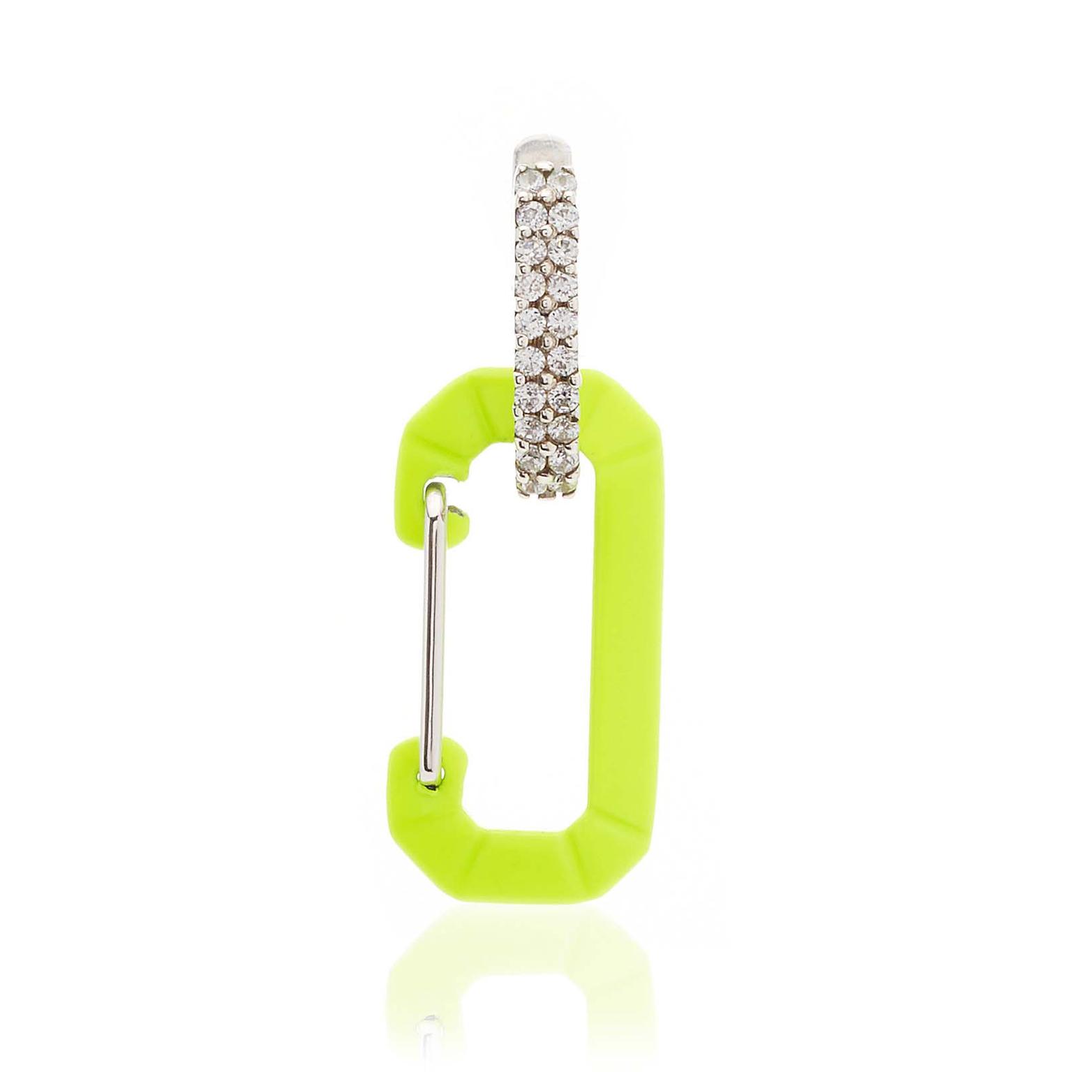 EERA gold and diamond neon yellow earring