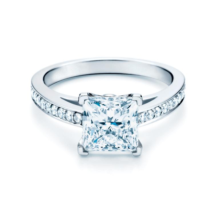 Tiffany & Co Platinum Princess Cut Diamond Engagement Ring 49 – THE CLOSET