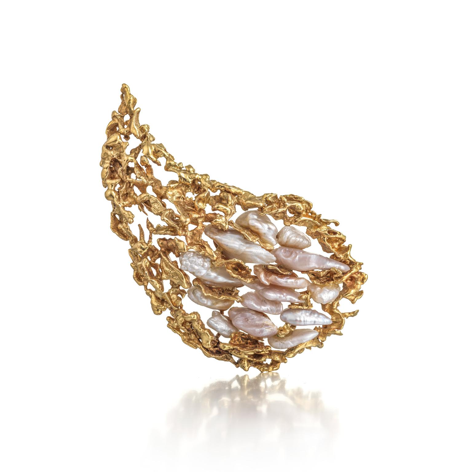 John Donald Cornucopia pearl brooch