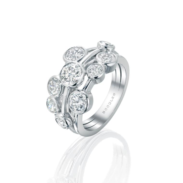 Boodles Raindance platinum and diamond ring