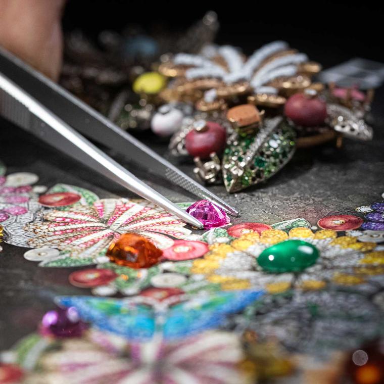 Bulgari Giardino dell’Eden Tourbillon jewellery watch in workshop