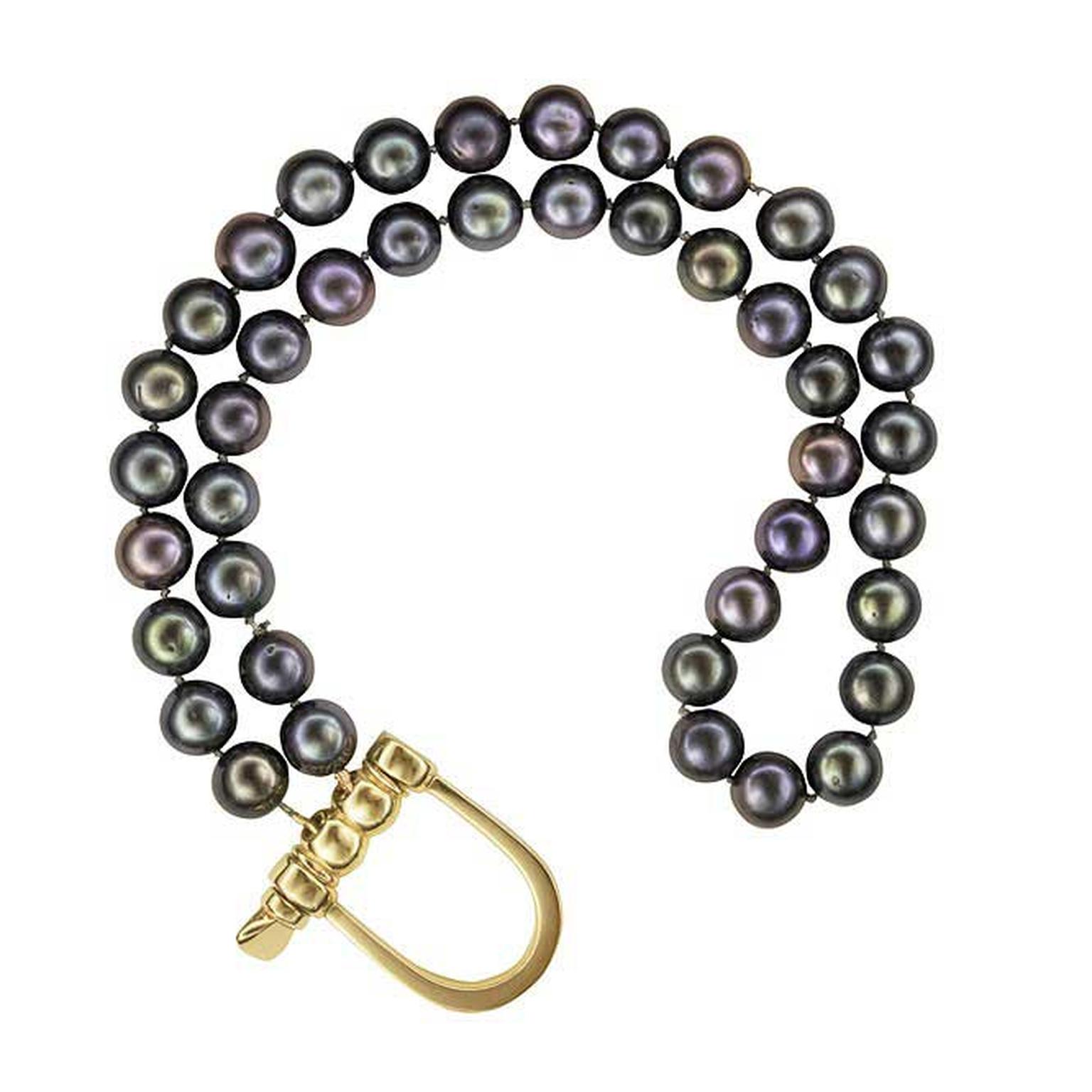 Hannah Martin double pearl shackle bracelet