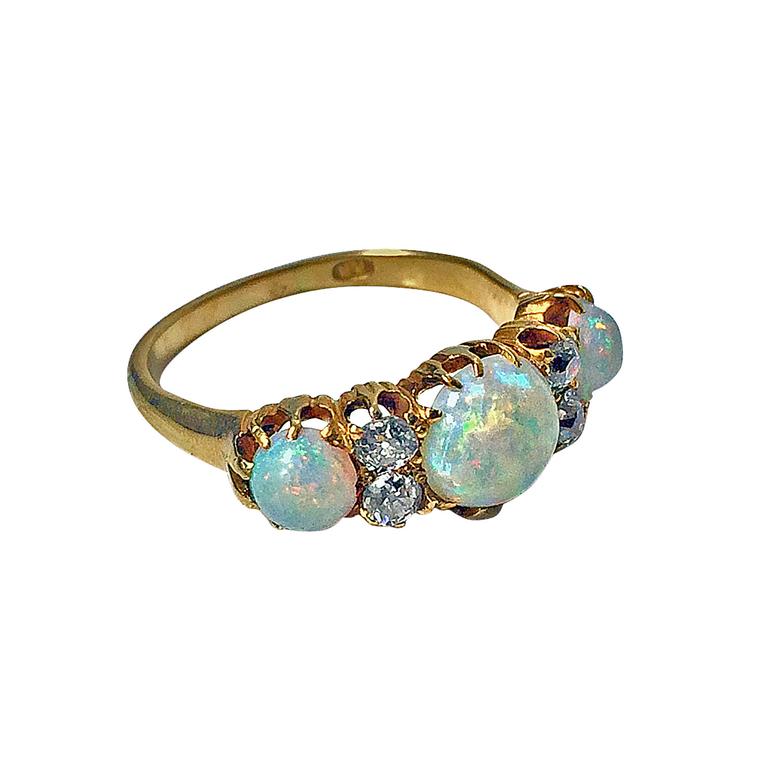 Louis Wine Ltd opal and diamond ring