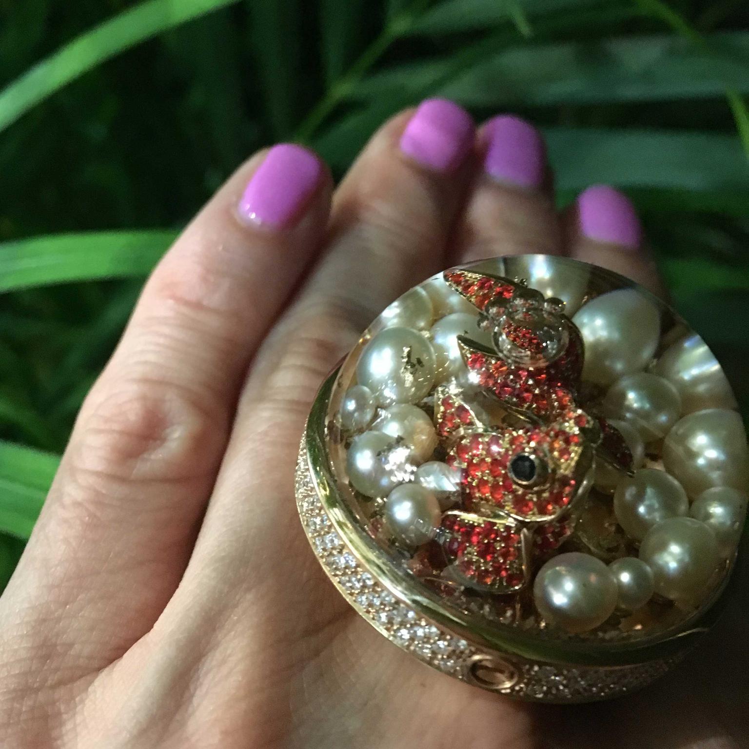 DreamBoule Nemo and pearls fish ring