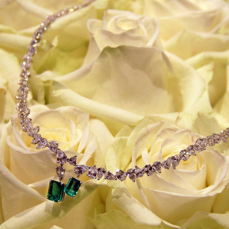 William & Son MYA emerald and diamond necklace