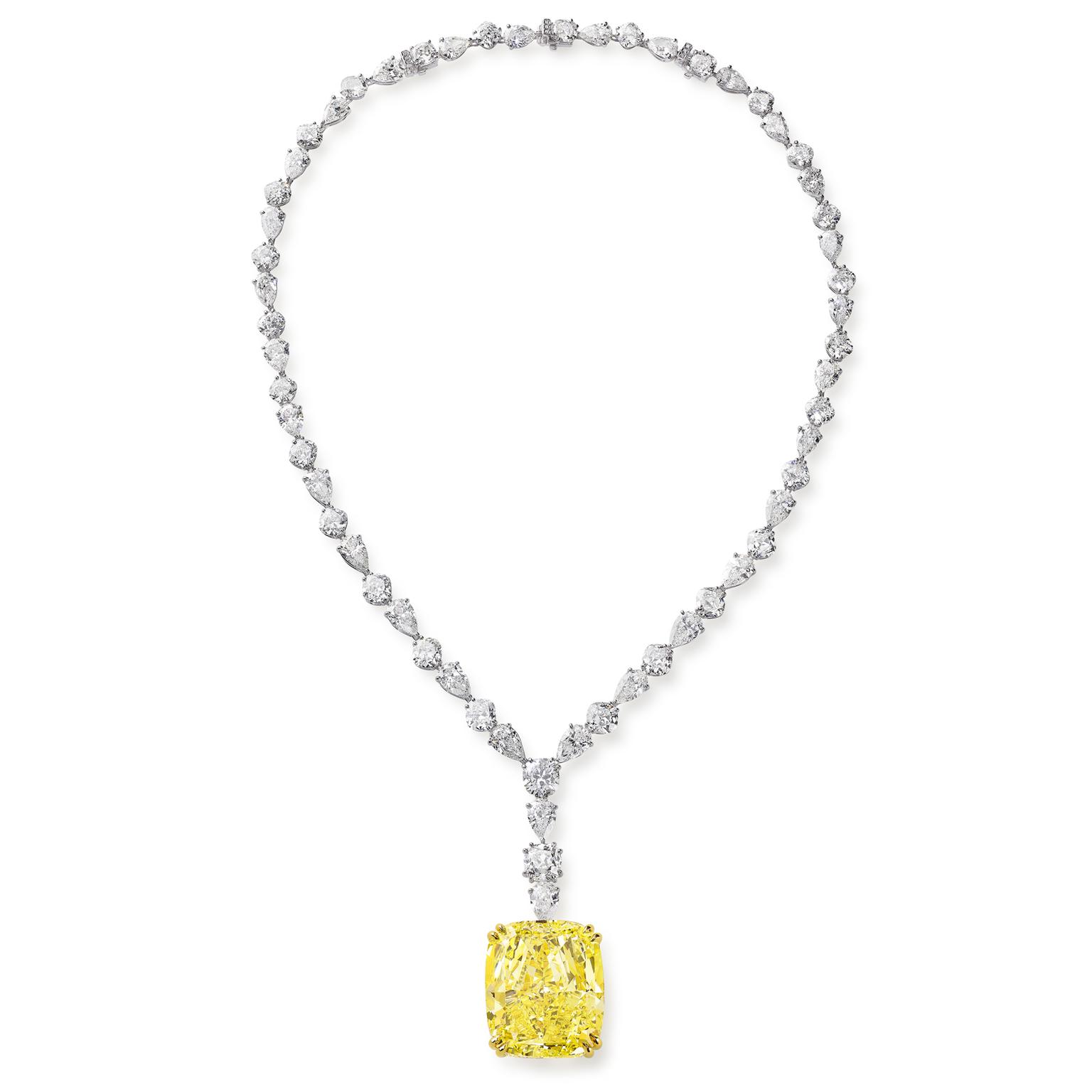 100-carat fancy intense yellow diamond necklace by Chopard