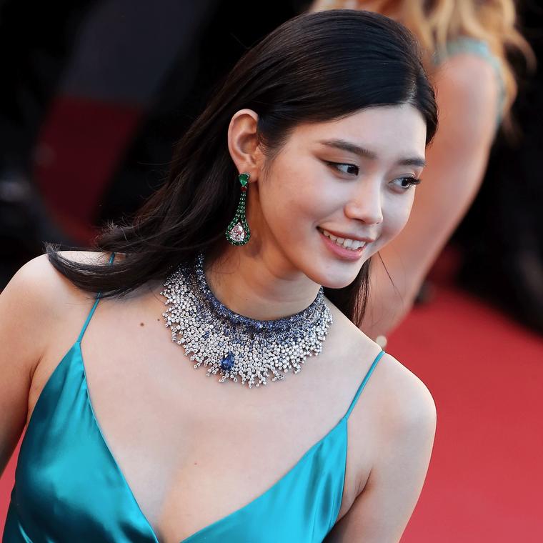 Ming Xi Cannes 2017 sapphire de GRISOGONO necklace