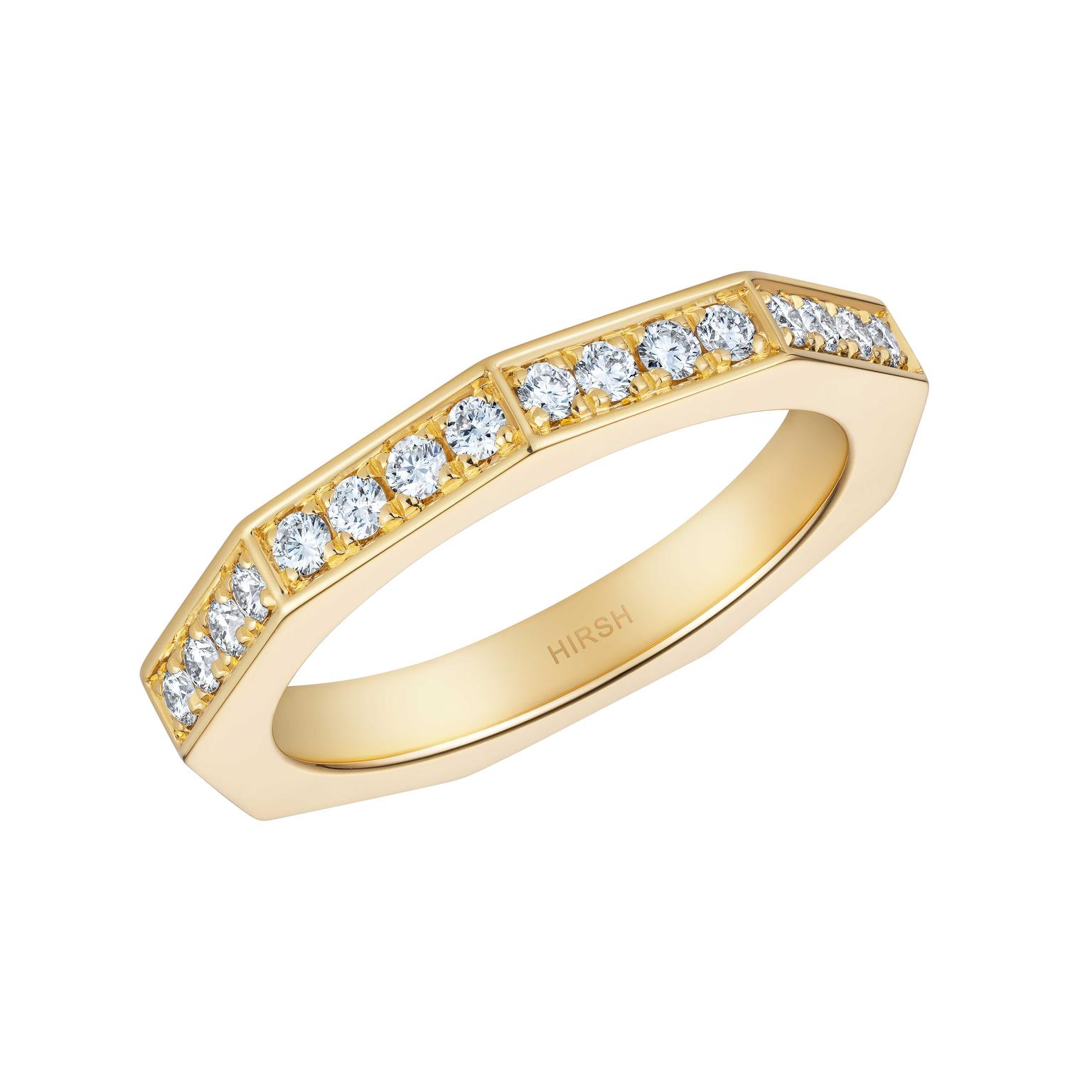 Hirsh yellow gold and diamond Story ring