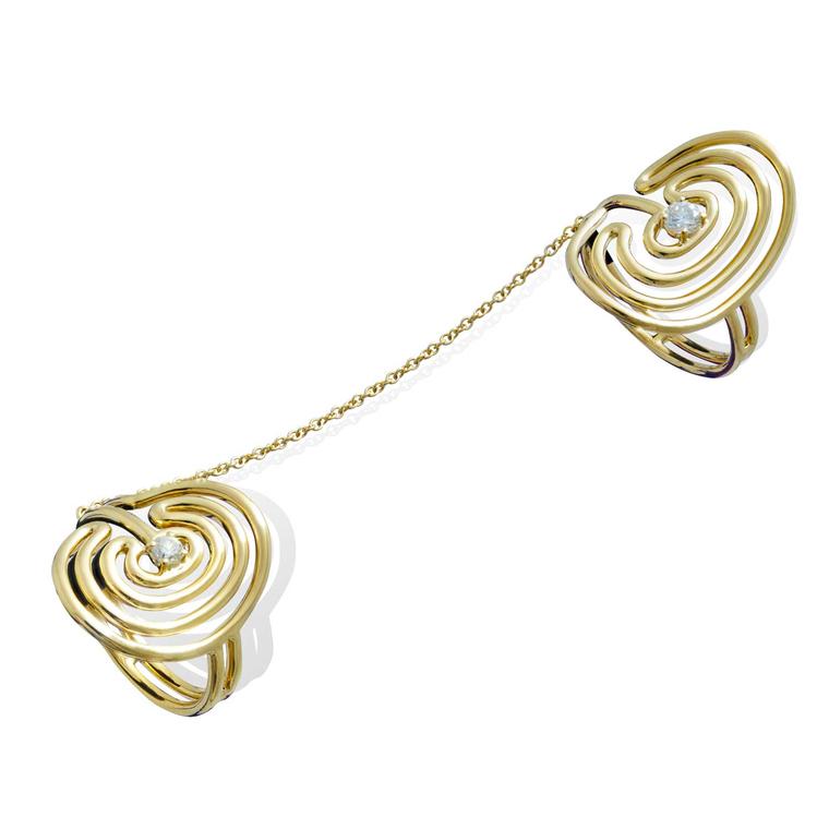 Lydia Courteille two part gold Nazca ring