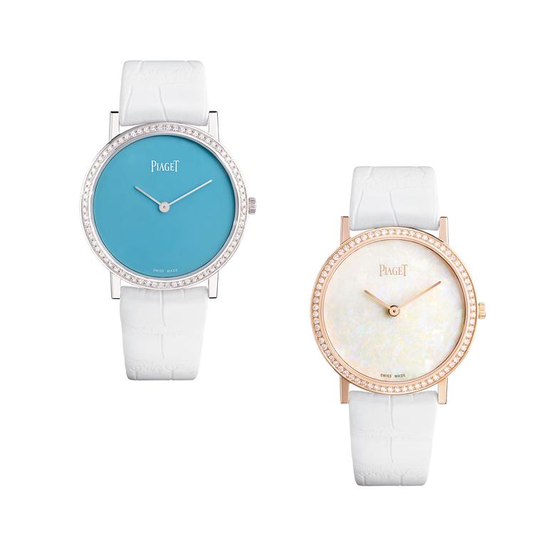 Piaget Altiplano watches with turquoise and white opal dials