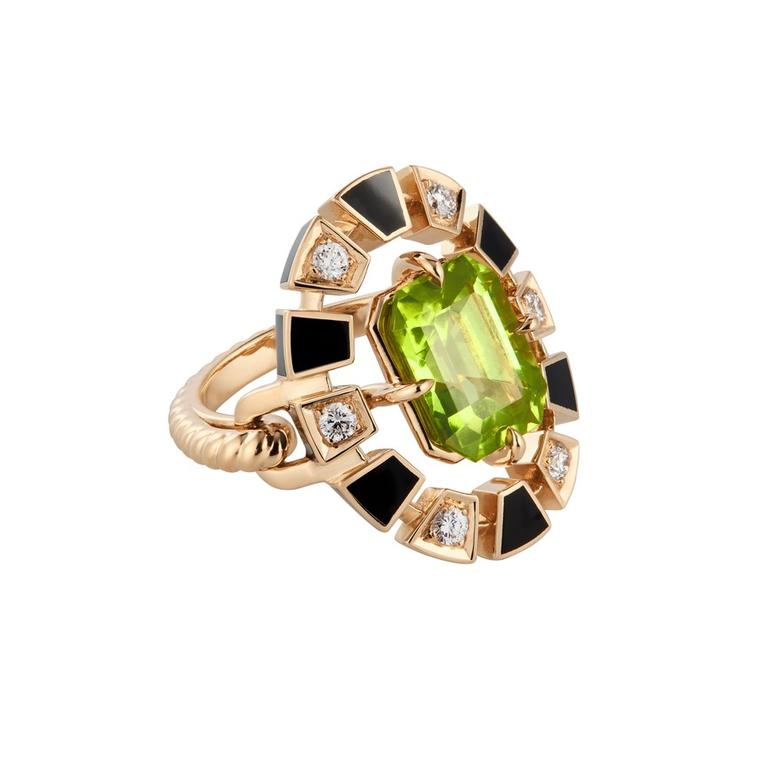 Rouvenat Bague Frame en or peridot diamants et ceramique noire 2_1