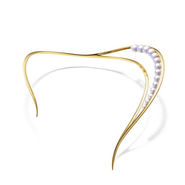 Tasaki Atelier Nacreous Akoya pearl and gold choker