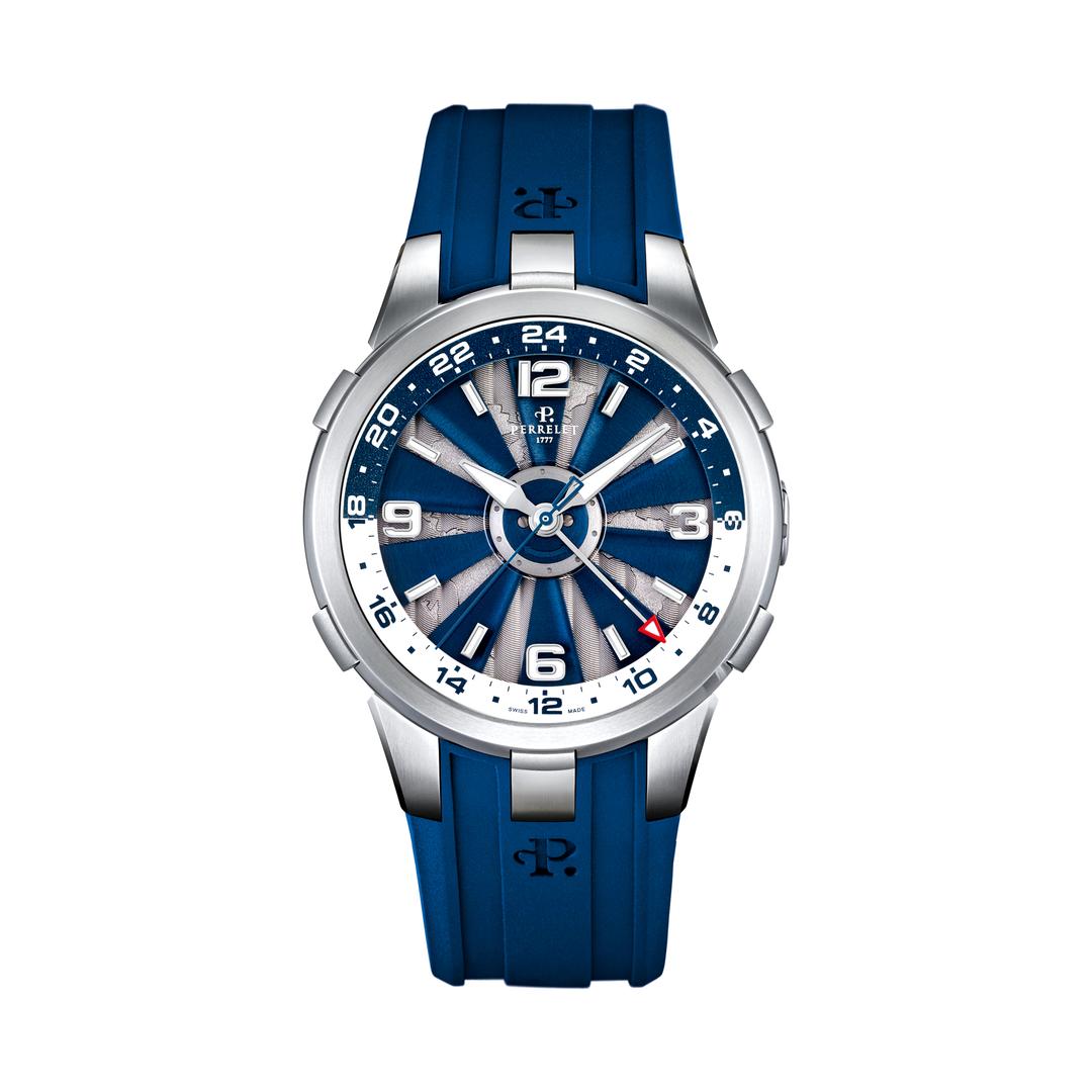 Turbine GMT watch with rubber strap Perrelet The Jewellery Editor