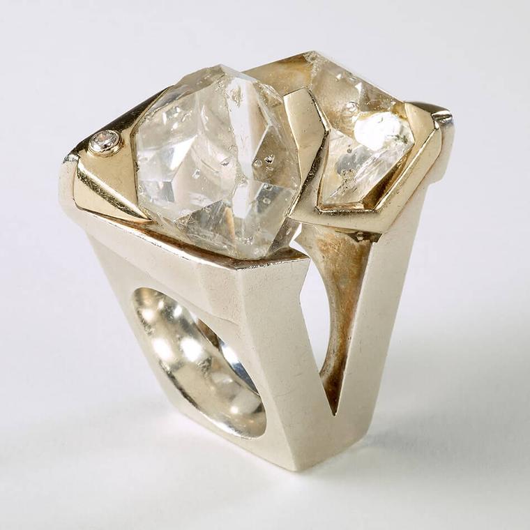 Herkimer Crystal ring by Paris Kain for Carpenters Workshop Gallery