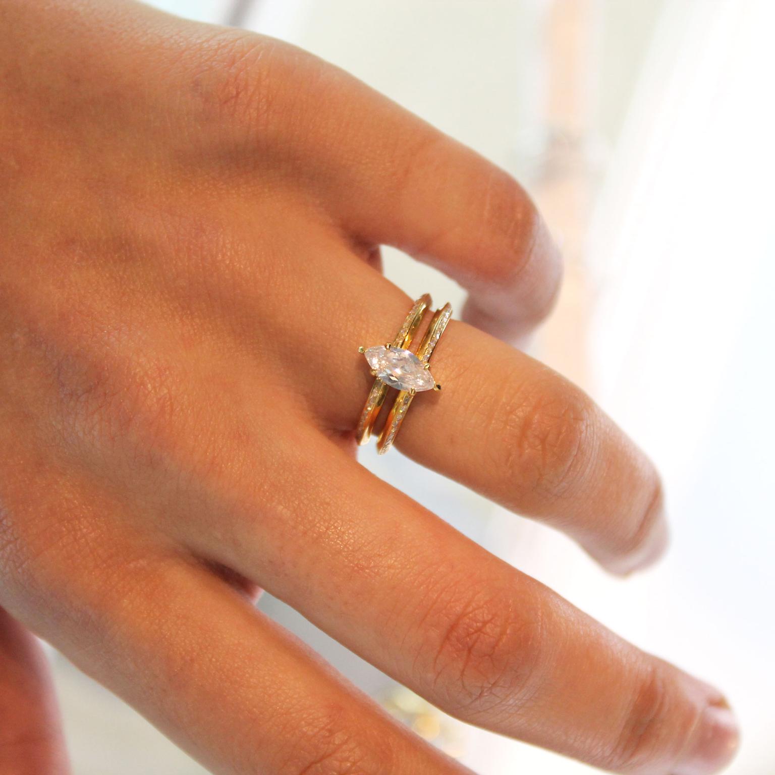 Rachel Boston Anaya marquise-cut diamond engagement ring