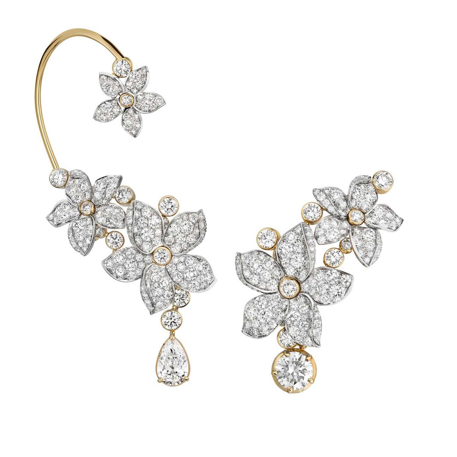 Chanel Collection No 5 Grasse Jasmine asymmetrical earrings