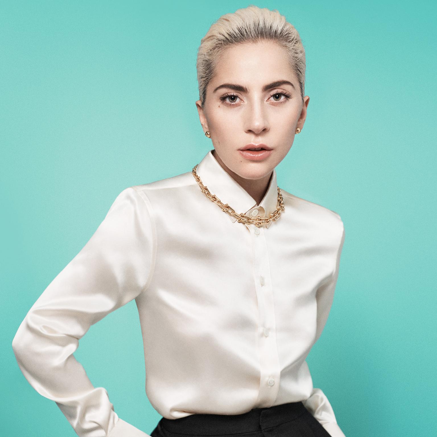 Lady Gaga models the Tiffany HardWear collection