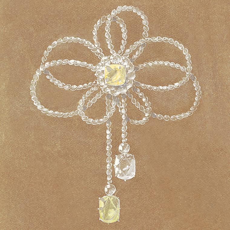 Chaumet asymmetric bow knot brooch