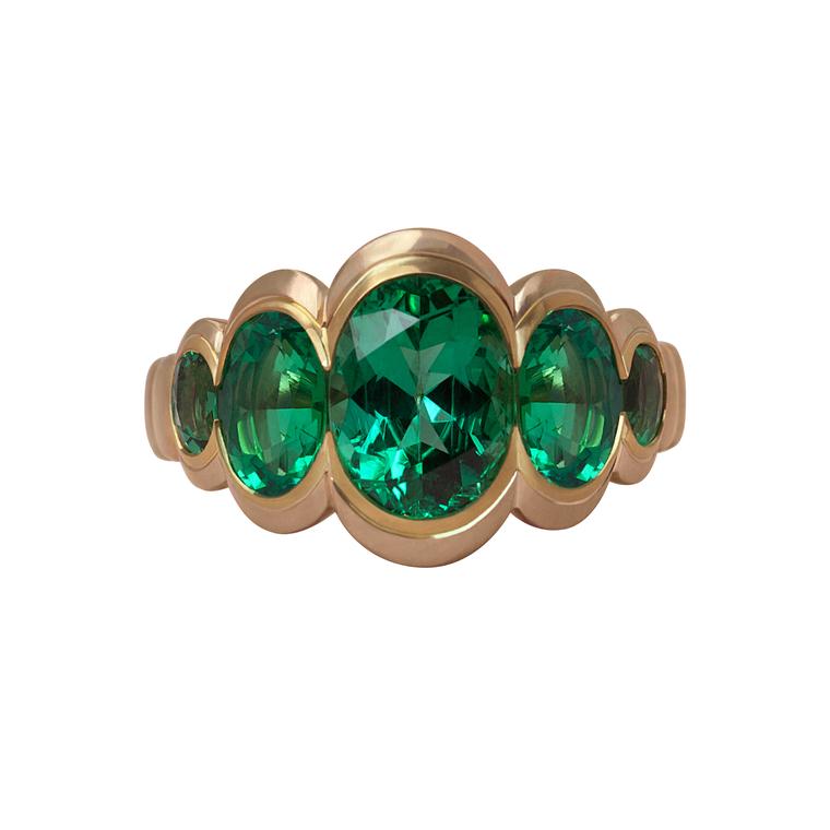 Emerald Caterpillar ring