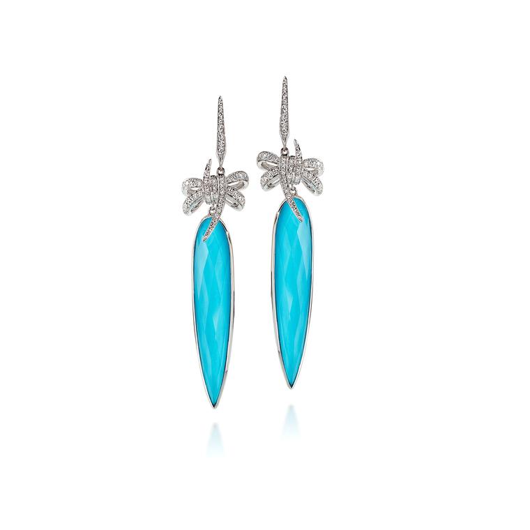 Stephen Webster Forget Me Knot bow crystal haze dagger earrings