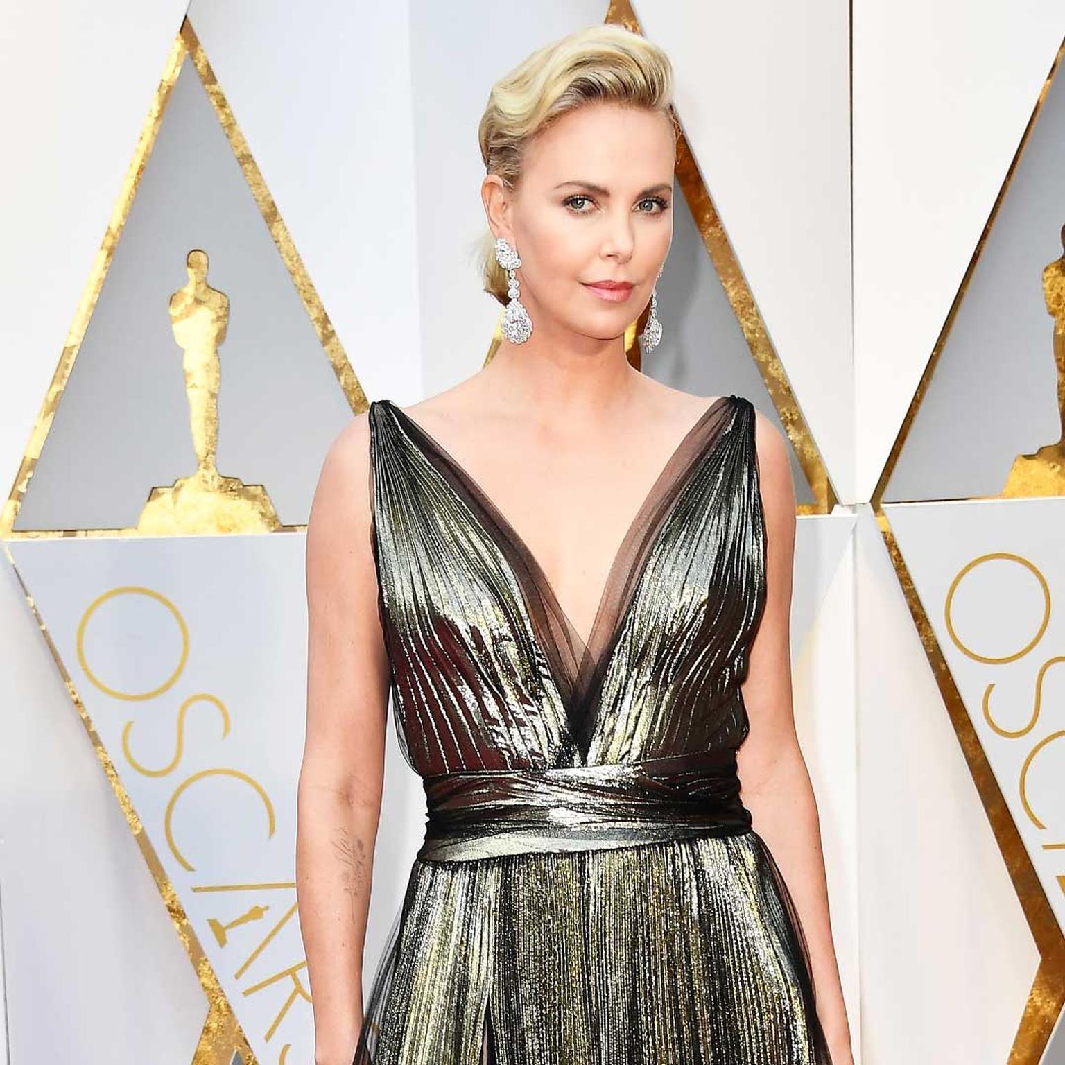 Charlize Theron Oscars Chopard Garden of Kalahari earrings