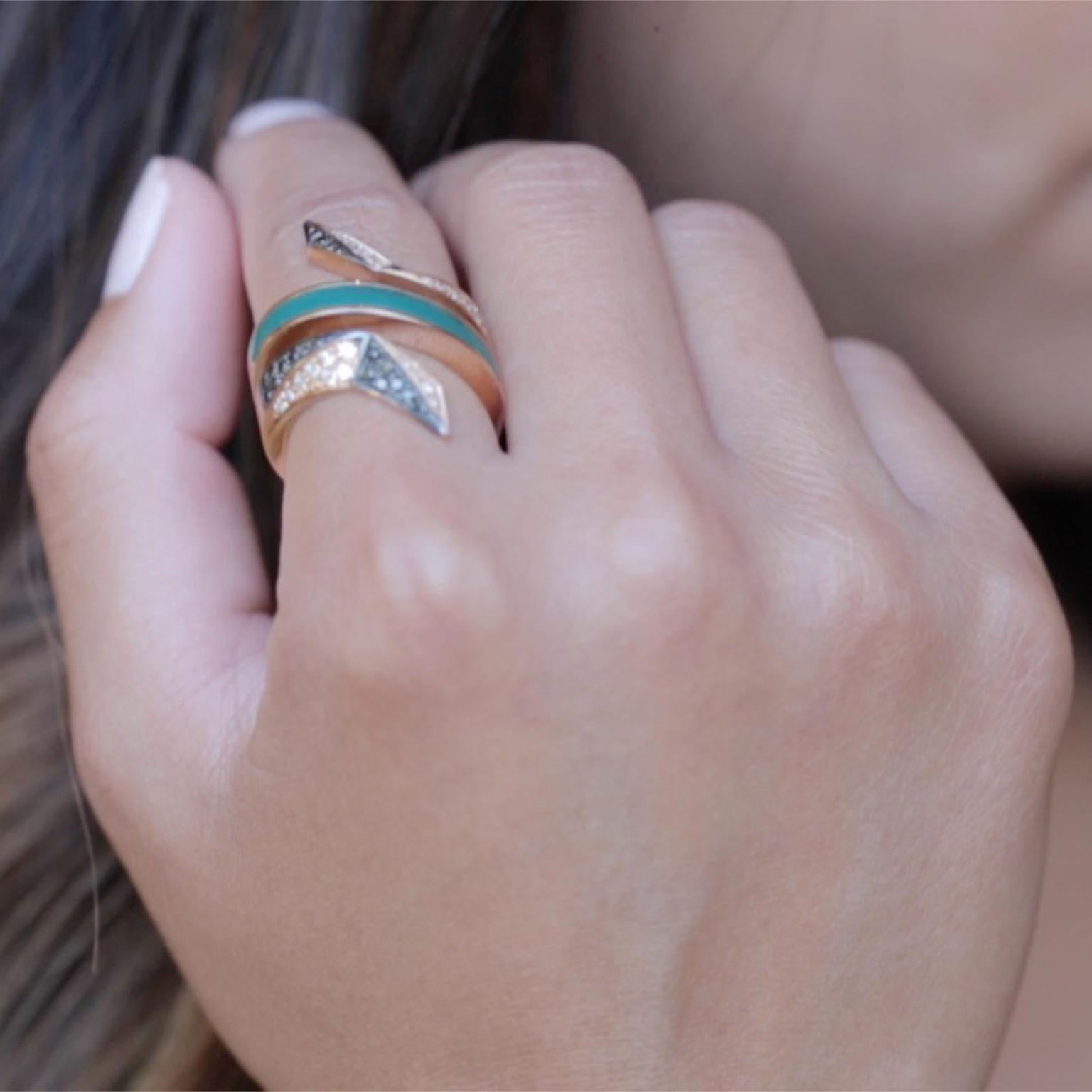 Octium Twist Collection turquoise ring