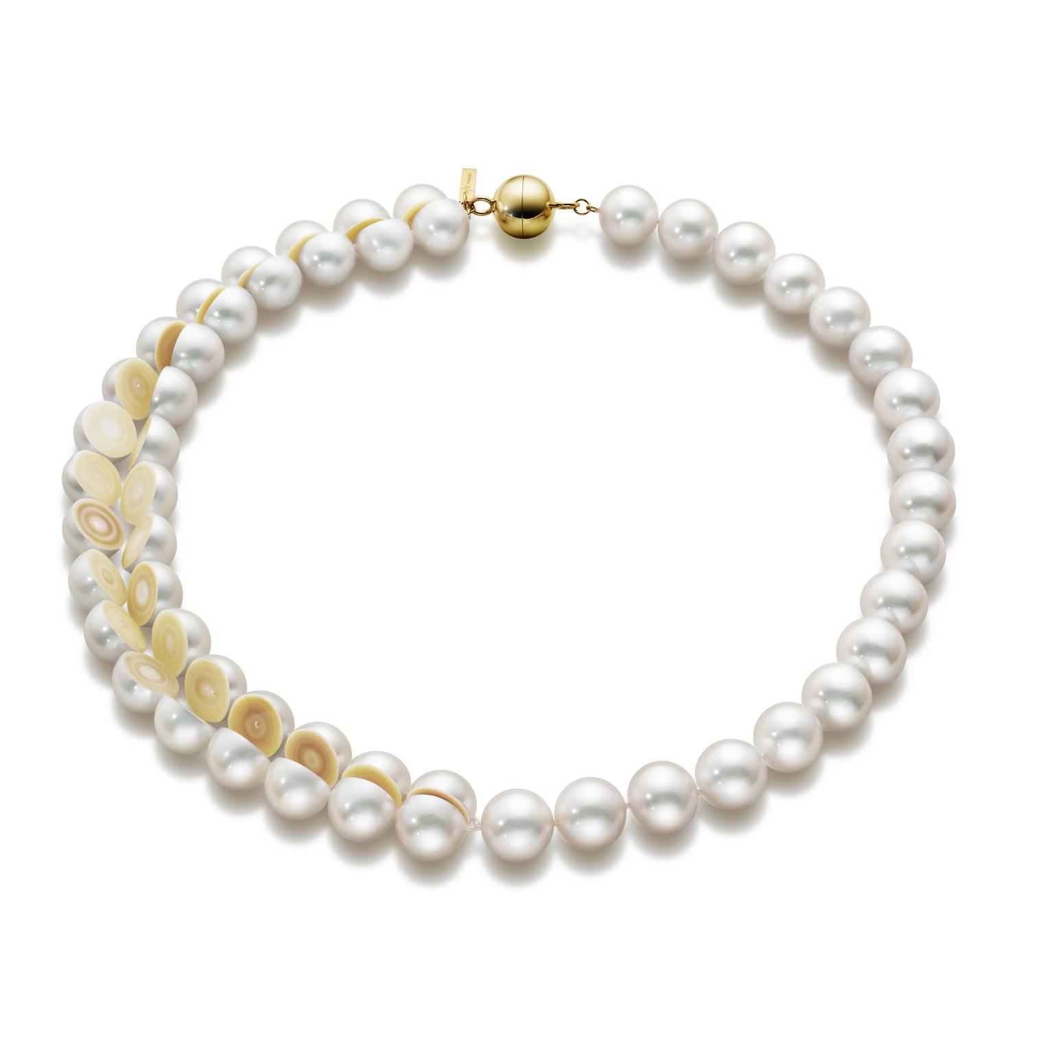 MG Tasaki Sliced pearl necklace