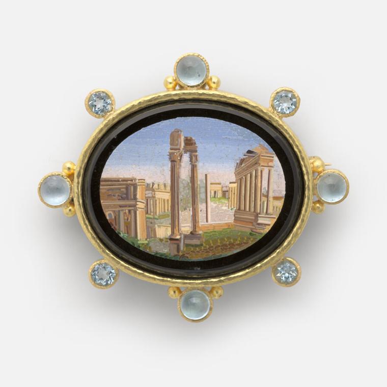 3. 19th century Roman forum Rome micromosaic brooch from the collection of Elizabeth Locke