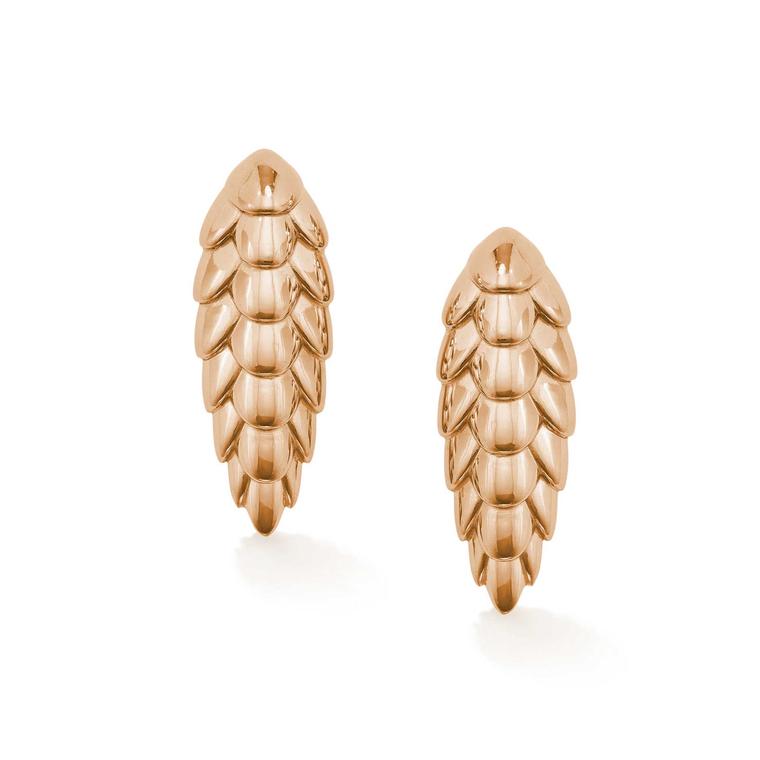 Patrick Mavros Pangolin rose gold earrings