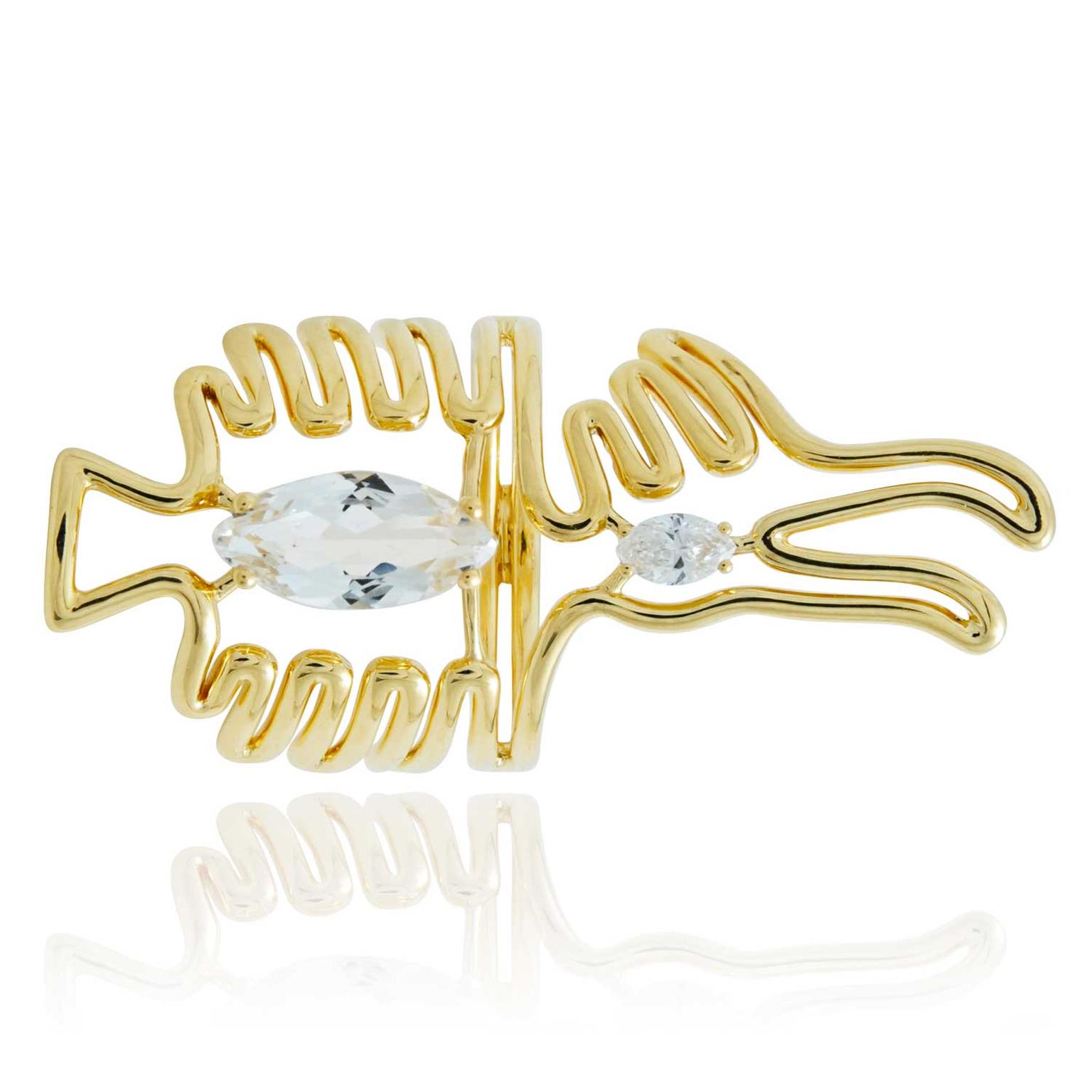 Lydia Courteille gold Nazca bird ring