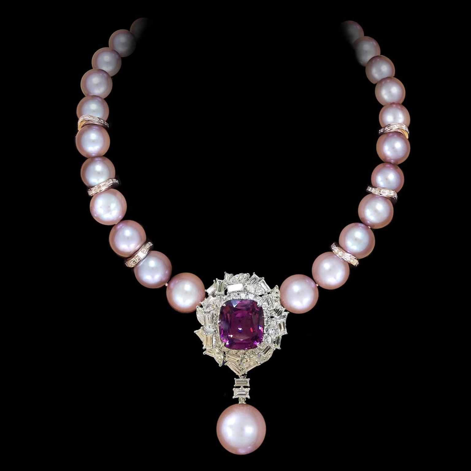 Natural pink clearance pearl necklace